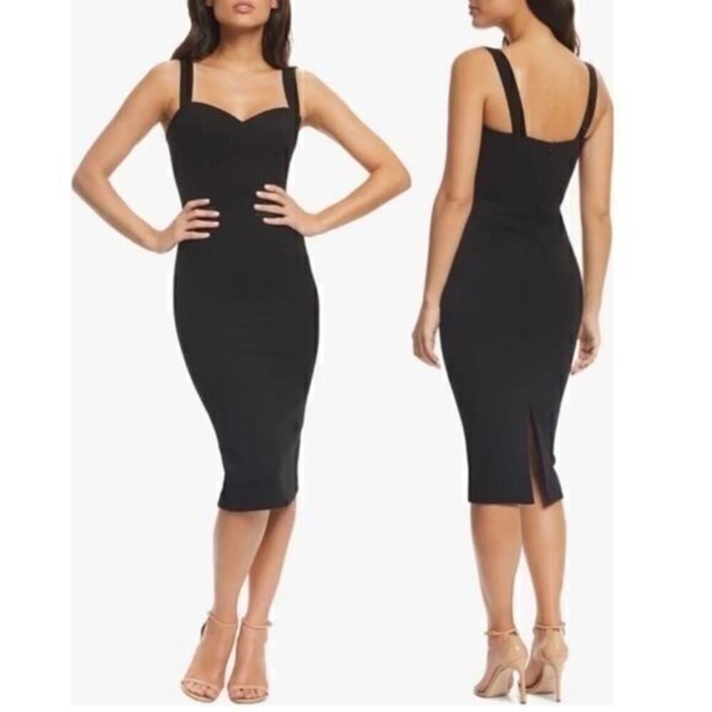 Dress the Population Nicole‎ Sweetheart Neck Black Sleeveless Cocktail Dress XS